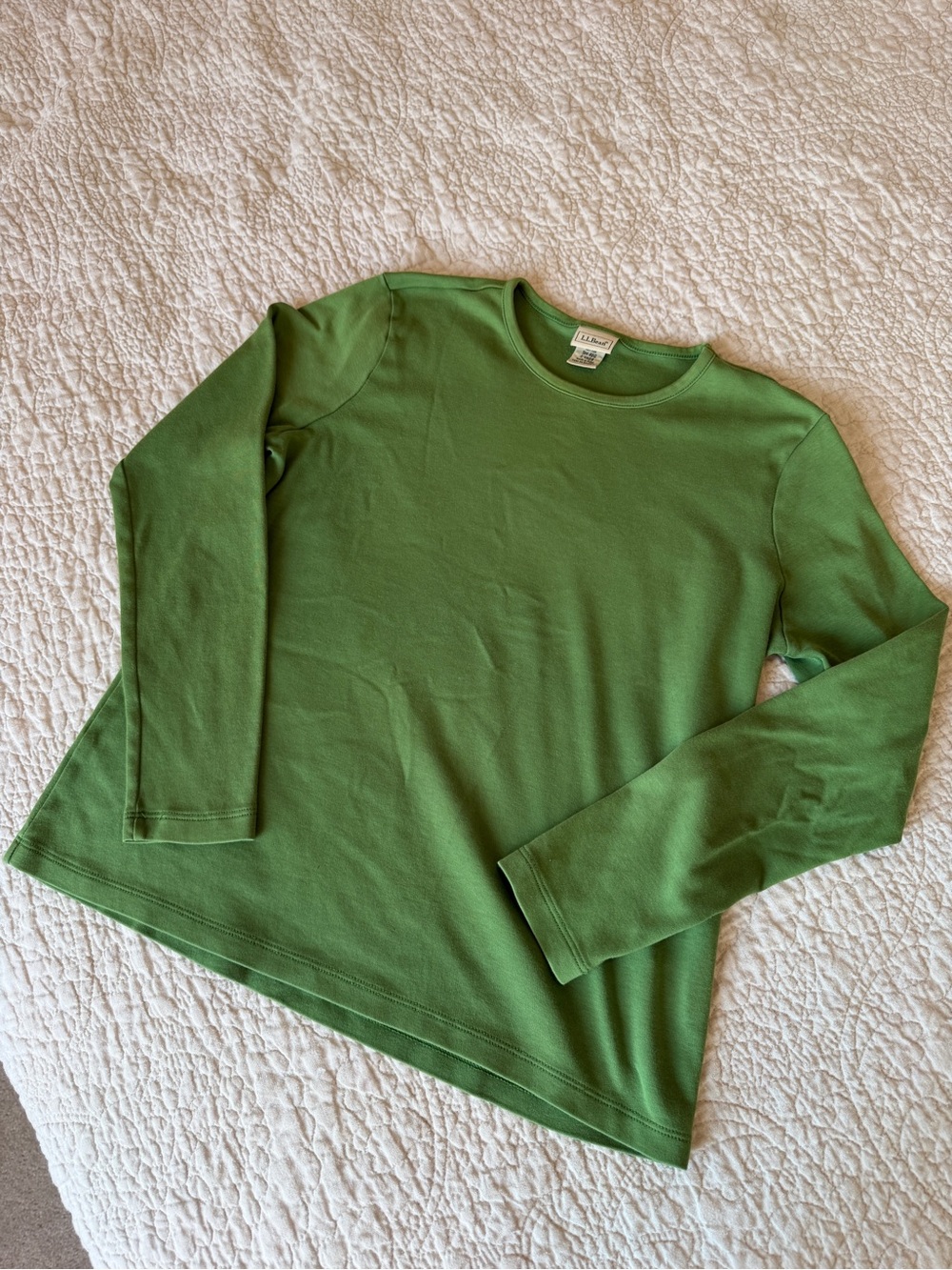 Vintage L.L.Bean Women’s Green Long Sleeve 100% Supima Cotton Shirt Size Small